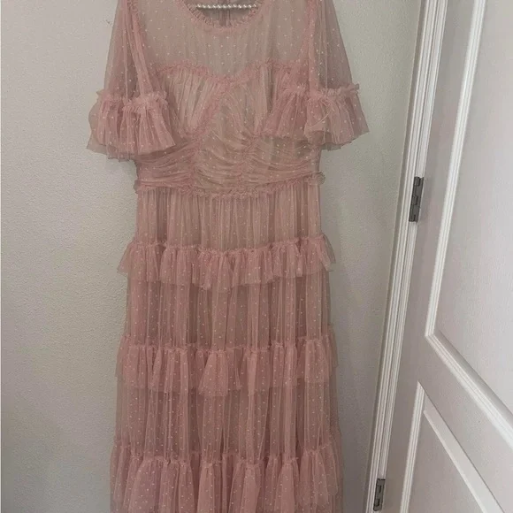 Ivy City Co Pink Tulle Whimsical Maxi Dress - Picture 1 of 3